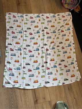 Little Unicorn muslin baby blanket vacation van and RV trailer pattern